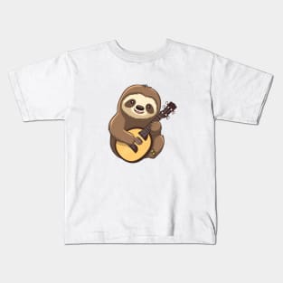 Cute Sloth Playing Guitar Kids T-Shirt